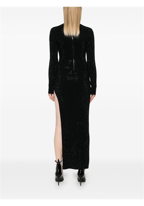 Abito lungo con strass in nero David koma - donna DAVID KOMA | AW24DKKN03DBLK